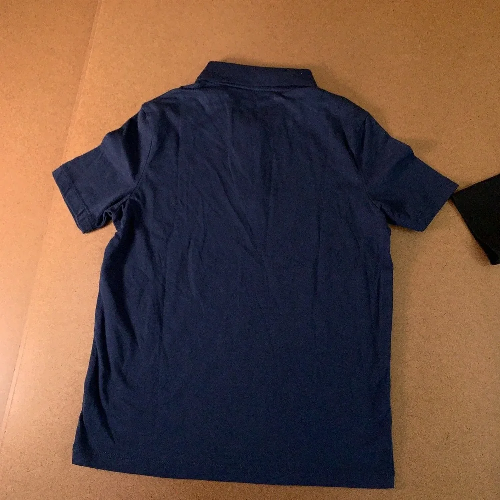 Old Navy Boys Medium (8) Black Blue School Uniform Jersey Polo Shirt 2 Pack NWT